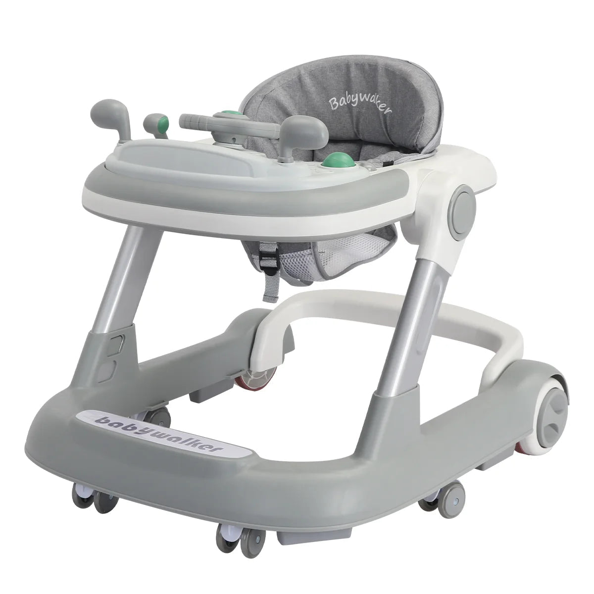 Foldable 2-in-1 Baby Walker with Interactive Toy Tray - Adjustable Height for Safe First Steps Baby Walkers - MildlyMama