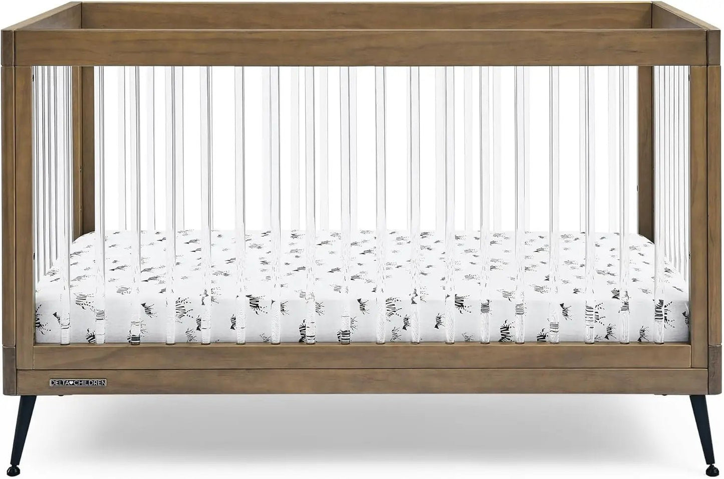MildlyMama - 4 - in - 1 Convertible Baby Crib with Adjustable Height – Safe and Stylish Nursery Solution in Acrylic Finish Cribs