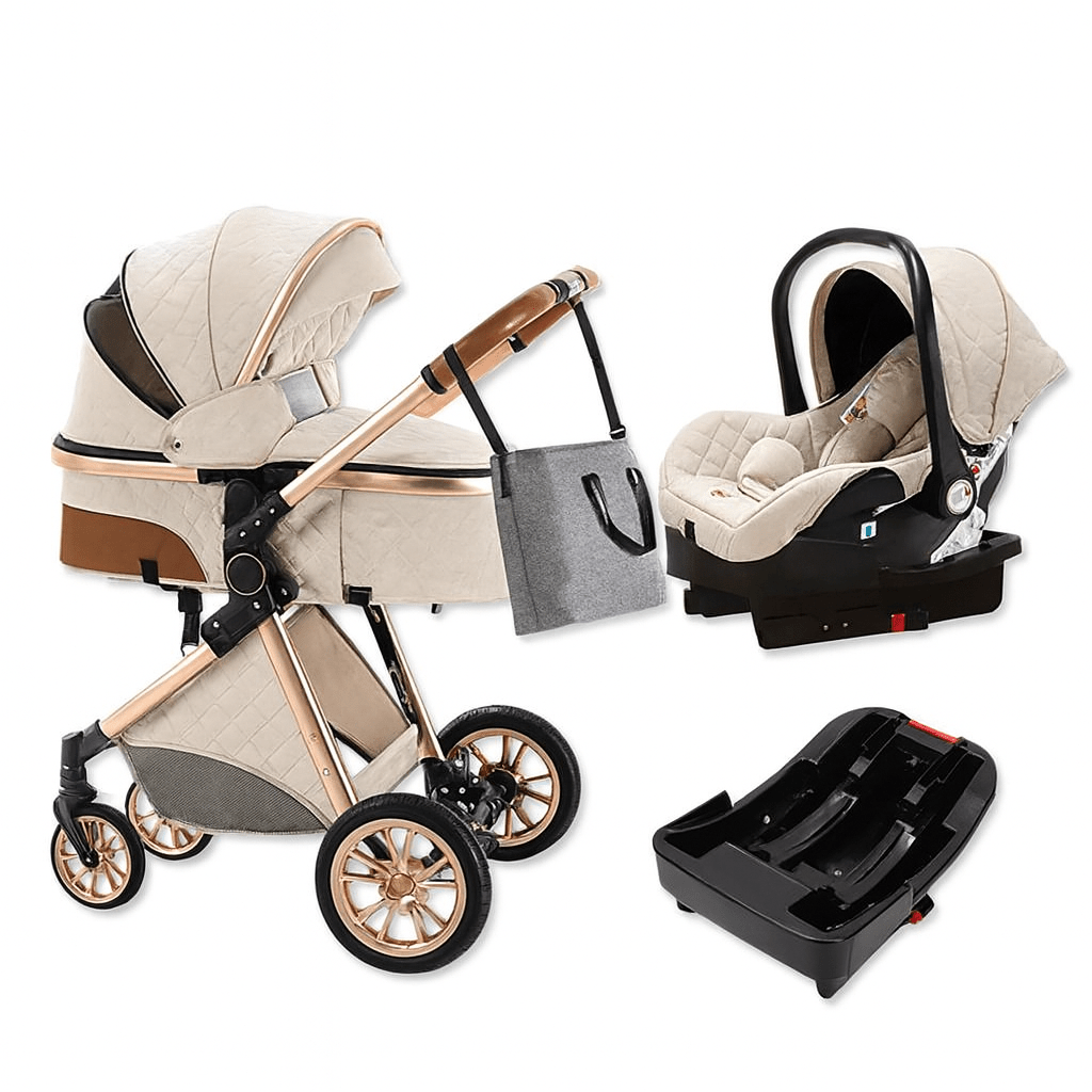 MildlyMama - Baby Stroller 3 - in - 1 with Car Seat, Lightweight & Easy - Fold Design, Durable Aluminum Frame - Premium Brand Baby Strollers