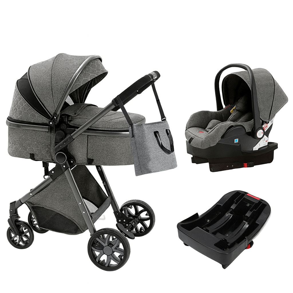 MildlyMama - Baby Stroller 3 - in - 1 with Car Seat, Lightweight & Easy - Fold Design, Durable Aluminum Frame - Premium Brand Baby Strollers