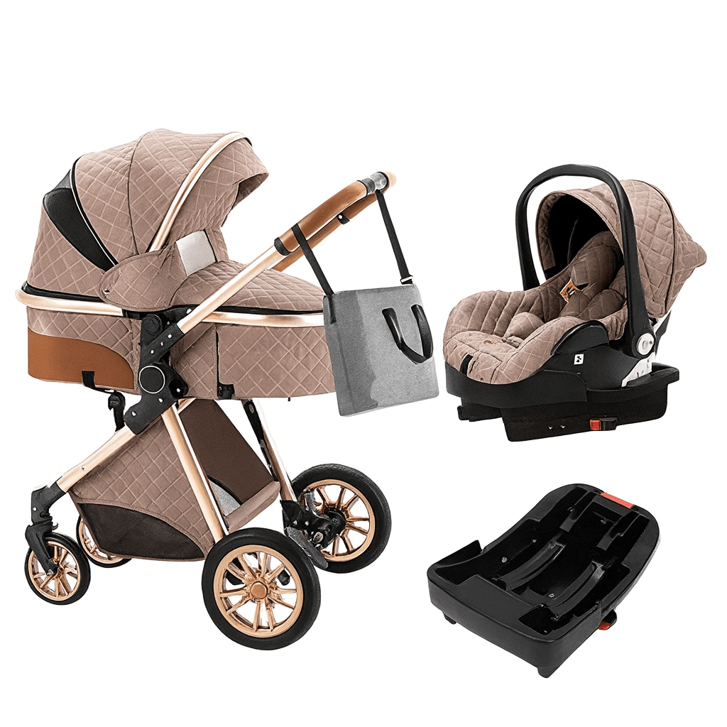 MildlyMama - Baby Stroller 3 - in - 1 with Car Seat, Lightweight & Easy - Fold Design, Durable Aluminum Frame - Premium Brand Baby Strollers