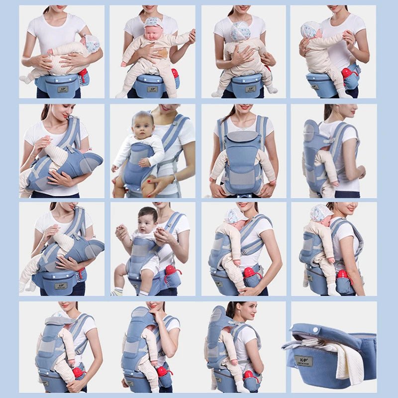 MildlyMama - Ergonomic Baby Carrier Black Size Adjustable Soft Fabric with Storage Bag Baby Carriers