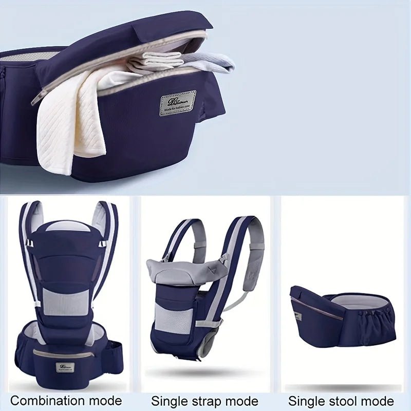 MildlyMama - Ergonomic Baby Carrier Black Size Adjustable Soft Fabric with Storage Bag Baby Carriers