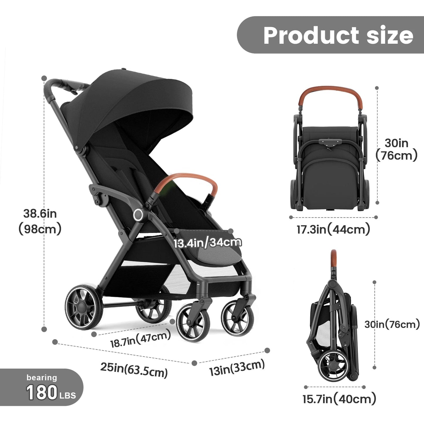 MildlyMama - Foldable Portable Baby Stroller with 360° Swivel Seat – Luxury Carriage for Infants and Toddlers Baby Strollers