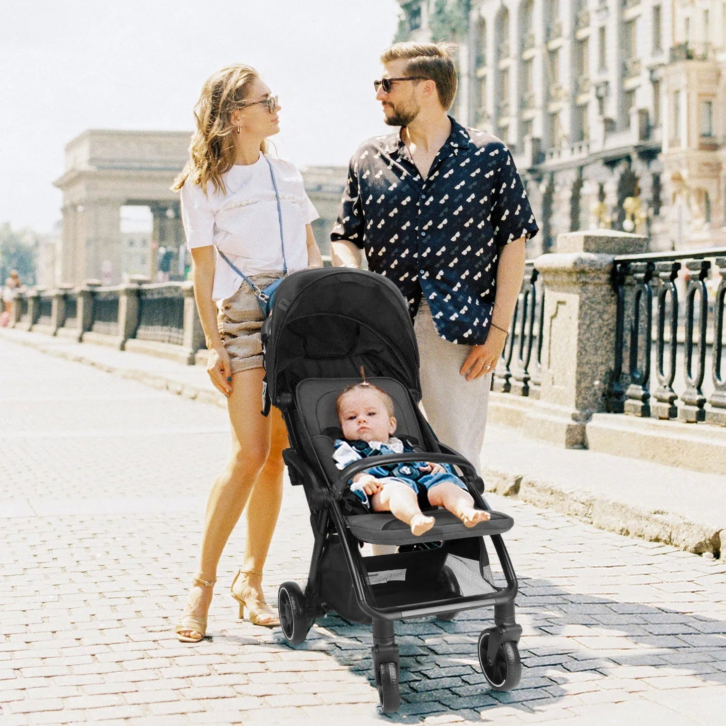 MildlyMama - Foldable Portable Baby Stroller with 360° Swivel Seat – Luxury Carriage for Infants and Toddlers Baby Strollers