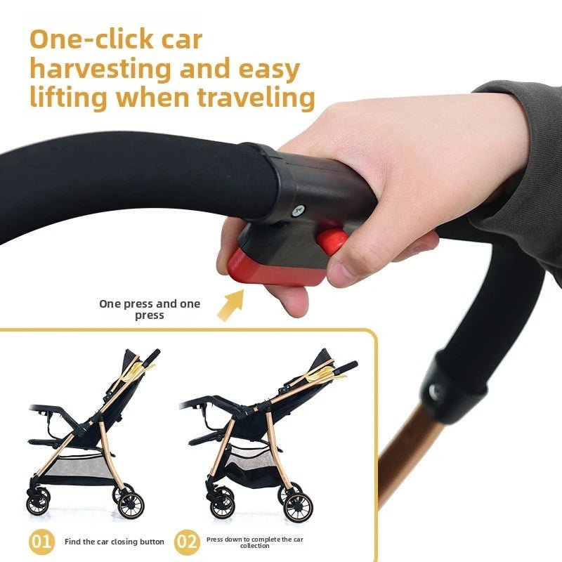MildlyMama - High - View Two - Way Baby Stroller with One - Button Folding and Four - Wheel Stability – Durable Travel System for Infants and Toddlers Baby Strollers