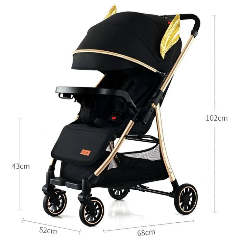MildlyMama - High - View Two - Way Baby Stroller with One - Button Folding and Four - Wheel Stability – Durable Travel System for Infants and Toddlers Baby Strollers