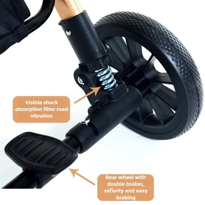 MildlyMama - High - View Two - Way Baby Stroller with One - Button Folding and Four - Wheel Stability – Durable Travel System for Infants and Toddlers Baby Strollers