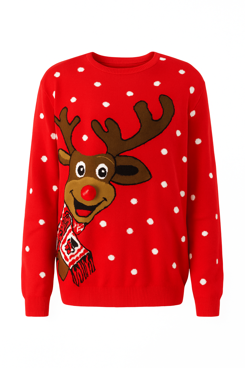 MildlyMama - JollyKnits™ Ugly Christmas Sweater – Funny Reindeer & Snowflake Knit Pullover, Soft Winter Holiday Jumper for Women & Men Sweater
