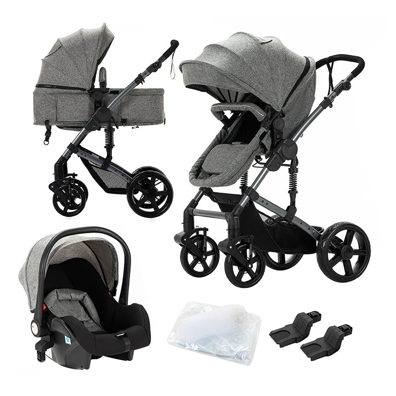 MildlyMama - Lightweight 3 - in - 1 Baby Stroller with ISOfix – Compact Folding Design for Newborns and Easy Transport Baby Strollers