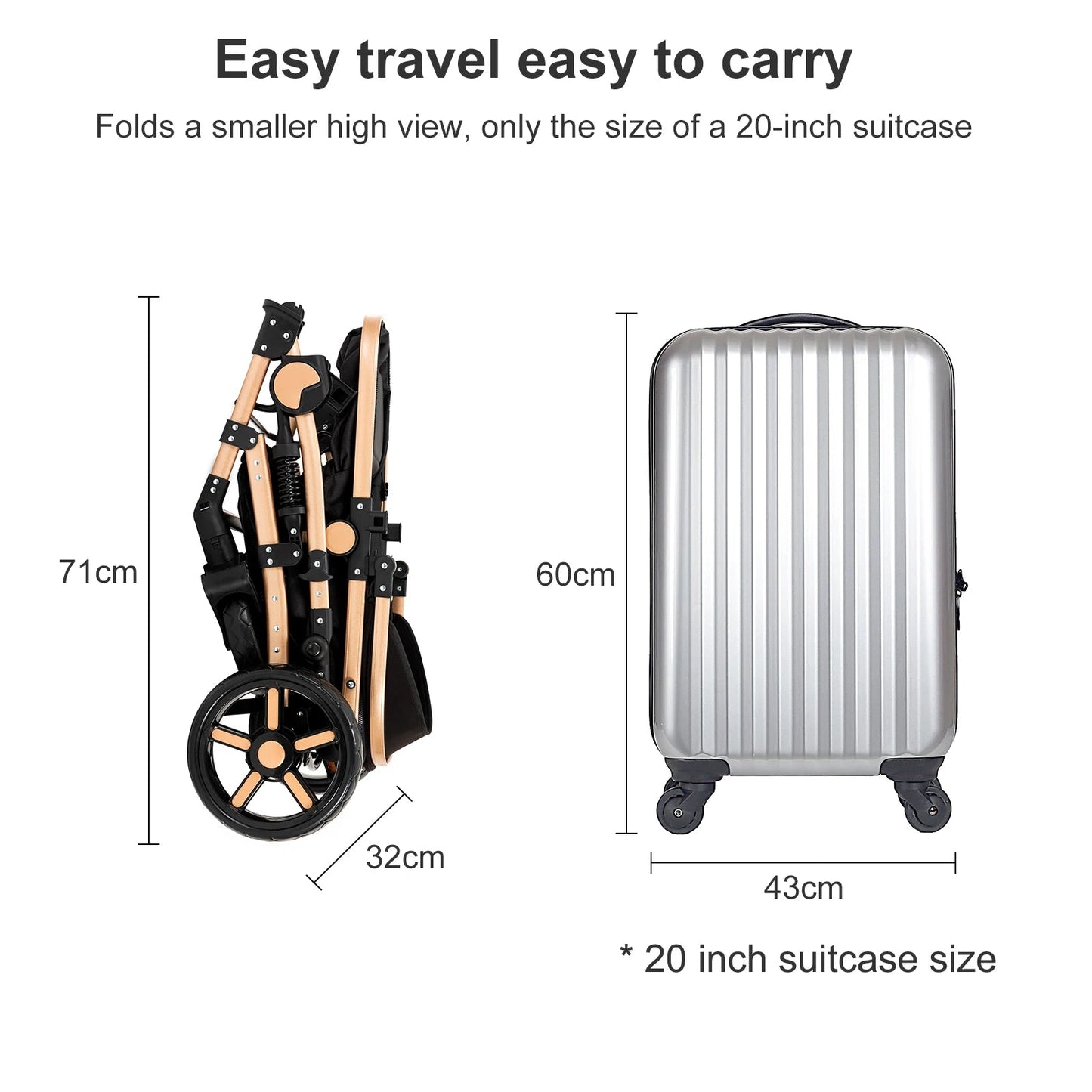 MildlyMama - Lightweight 3 - in - 1 Baby Stroller with ISOfix – Compact Folding Design for Newborns and Easy Transport Baby Strollers