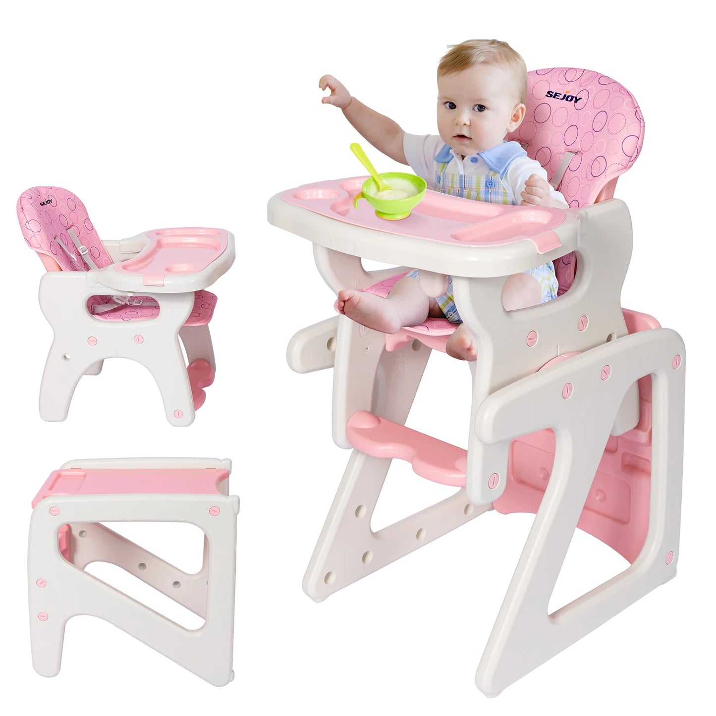 MildlyMama - Multifunctional Foldable Baby High Chair with Adjustable Height – Safe, Easy to Clean, Perfect for Feeding and Playtime Baby & Toddler Furniture