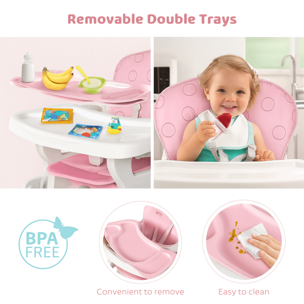 MildlyMama - Multifunctional Foldable Baby High Chair with Adjustable Height – Safe, Easy to Clean, Perfect for Feeding and Playtime Baby & Toddler Furniture