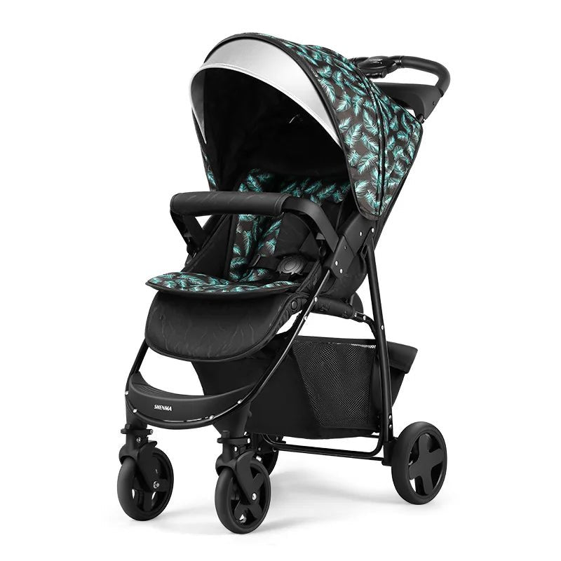 MildlyMama - Portable Folding Baby Stroller with Shock Absorption – High View Four - Wheel Design for Sit or Lie Comfort Baby Strollers