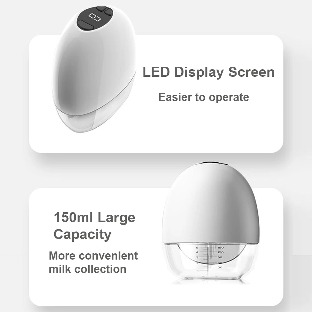 MildlyMama - Wearable Electric Breast Pump, Hands - Free, Compact Design with Adjustable Suction and Whisper - Quiet Technology Breast Pumps