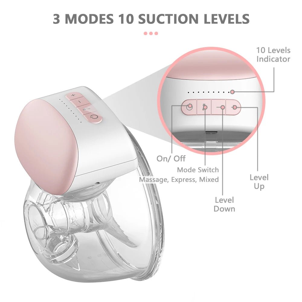 MildlyMama - Wearable Hands - Free Breast Pump, Portable and Silent Breastfeeding Solution with Adjustable Suction and BPA - Free Silicone Breast Pumps