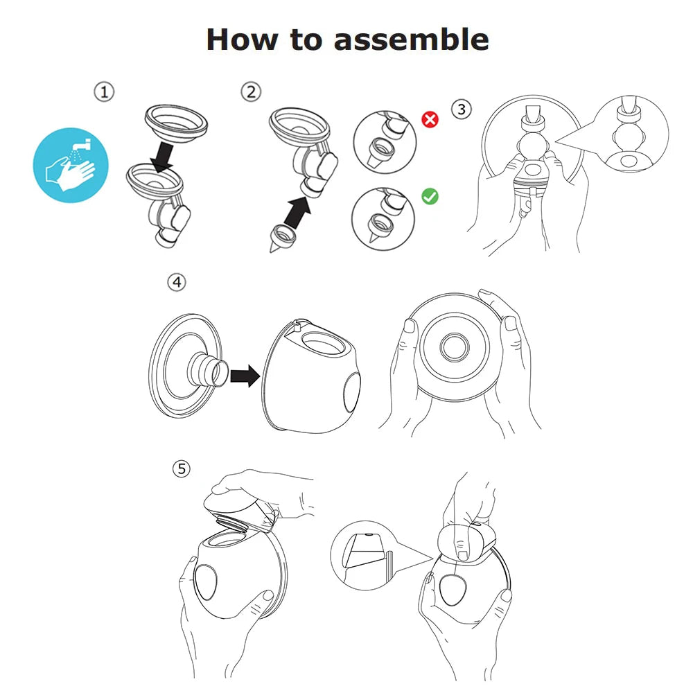MildlyMama - Wearable Hands - Free Breast Pump, Portable and Silent Breastfeeding Solution with Adjustable Suction and BPA - Free Silicone Breast Pumps