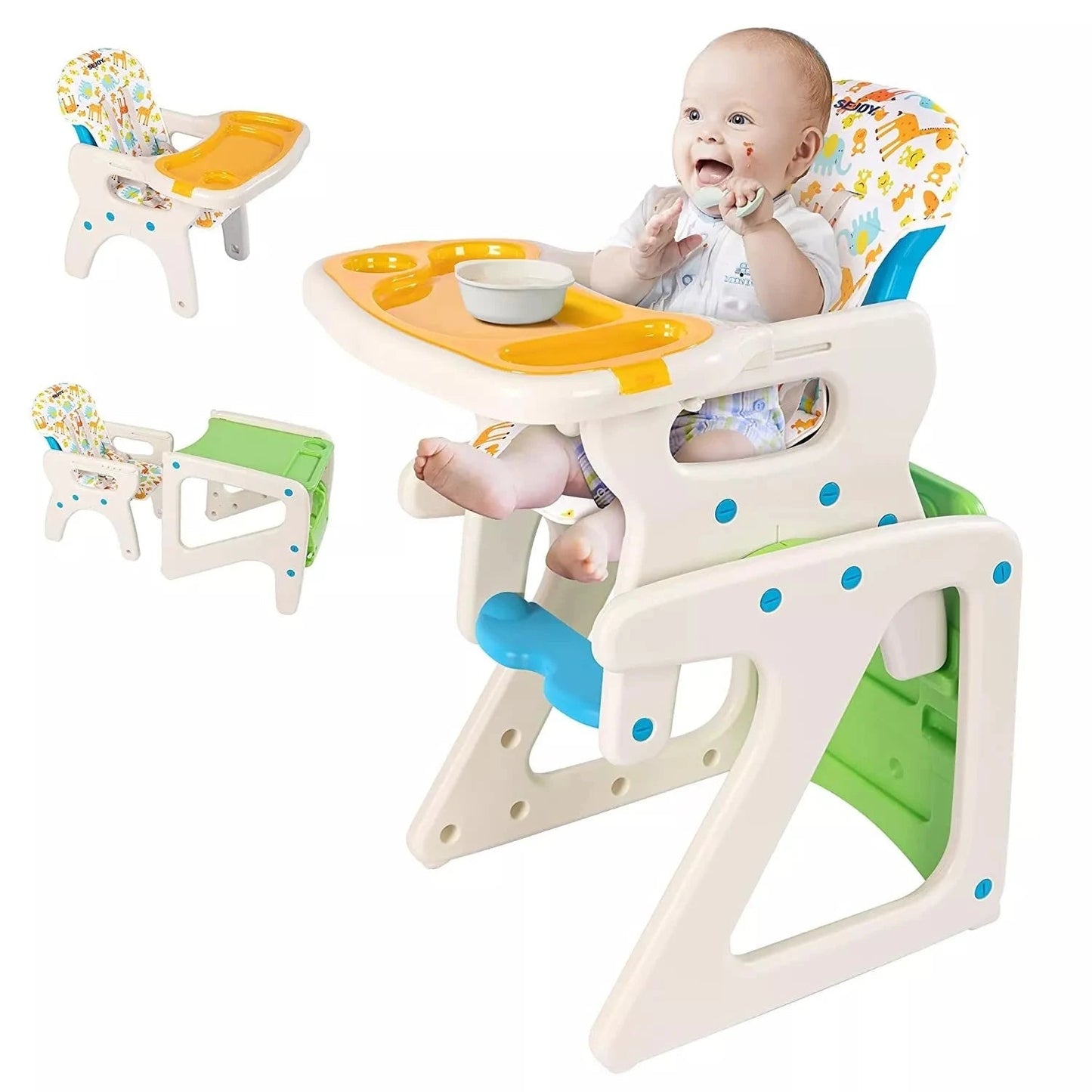 MildlyMama - 3 - in - 1 Adjustable Baby High Chair with Removable Tray and Adjustable Backrest – Safe Feeding Chair for Infants and Toddlers Baby & Toddler Furniture