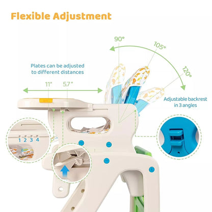MildlyMama - 3 - in - 1 Adjustable Baby High Chair with Removable Tray and Adjustable Backrest – Safe Feeding Chair for Infants and Toddlers Baby & Toddler Furniture