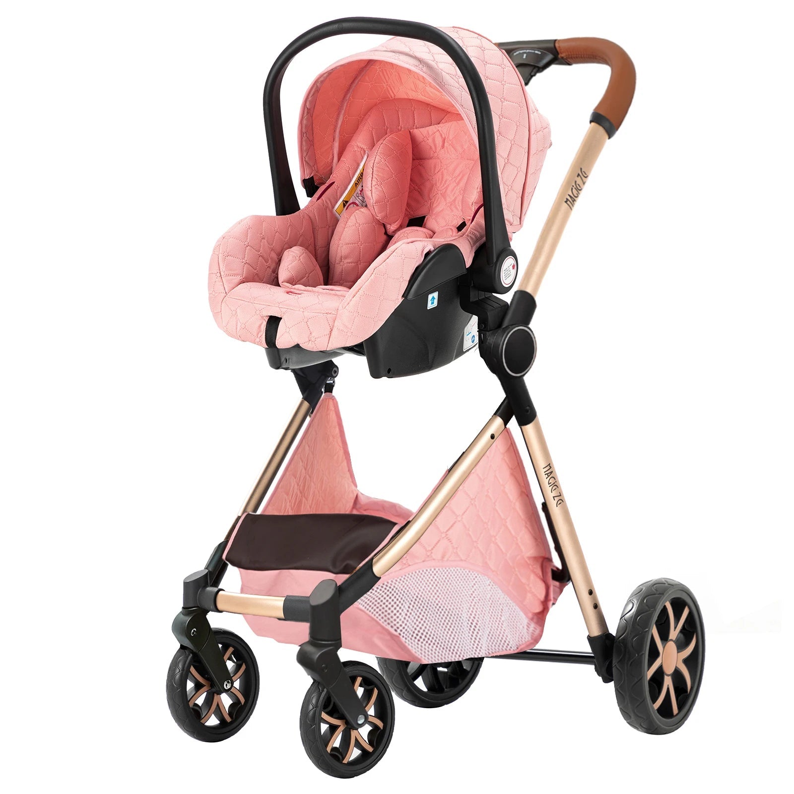 MildlyMama - 3 - in - 1 Baby Stroller with Isofix Car Seat – Lightweight, Adjustable Canopy, Suitable for Newborns to 3 Years Baby Strollers