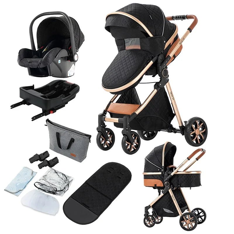 MildlyMama - 3 - in - 1 Baby Stroller with Isofix Car Seat – Lightweight, Adjustable Canopy, Suitable for Newborns to 3 Years Baby Strollers