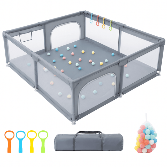 MildlyMama - 3 - in - 1 Foldable Baby Playpen and Bedside Sleeper with Adjustable Height – Portable Play Yard with Mesh Sides for Safe Sleep and Play Baby Gear