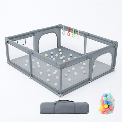 MildlyMama - 3 - in - 1 Foldable Baby Playpen and Bedside Sleeper with Adjustable Height – Portable Play Yard with Mesh Sides for Safe Sleep and Play Baby Gear