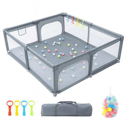 MildlyMama - 3 - in - 1 Foldable Baby Playpen and Bedside Sleeper with Adjustable Height – Portable Play Yard with Mesh Sides for Safe Sleep and Play Baby Gear