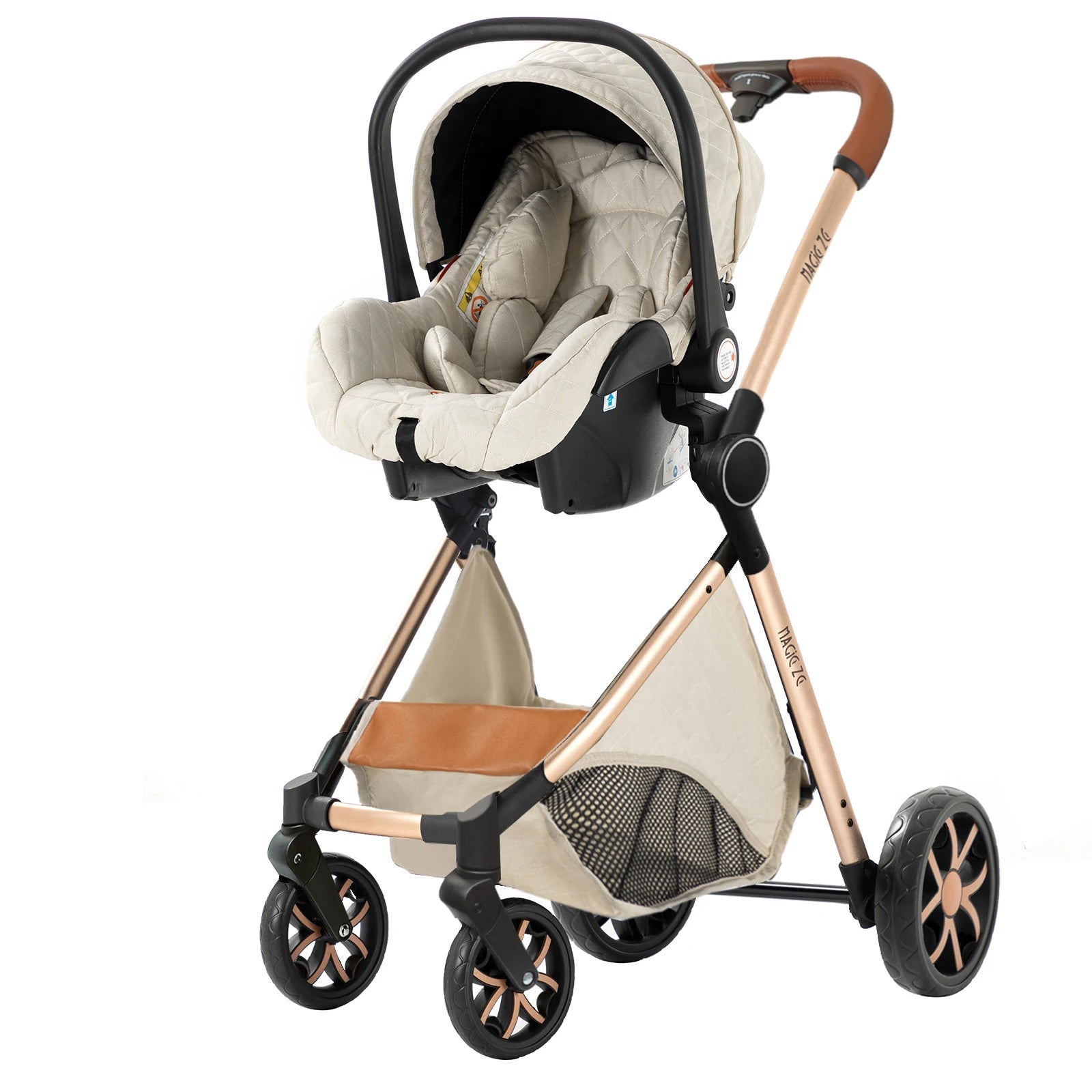 MildlyMama - 3 - in - 1 Lightweight Baby Stroller with Isofix Car Seat – Versatile Pushchair for Infants and Toddlers, Adjustable Canopy Baby Strollers