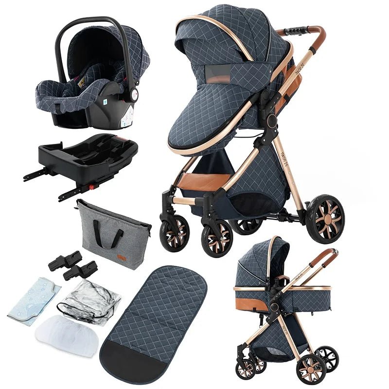 MildlyMama - 3 - in - 1 Lightweight Baby Stroller with Isofix Car Seat – Versatile Pushchair for Infants and Toddlers, Adjustable Canopy Baby Strollers