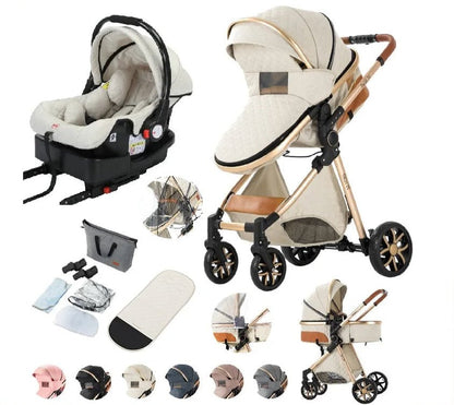 MildlyMama - 3 - in - 1 Lightweight Baby Stroller with Isofix Car Seat – Versatile Pushchair for Infants and Toddlers, Adjustable Canopy Baby Strollers