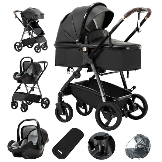 MildlyMama - 3 - in - 1 Luxury Travel Stroller with Adjustable Canopy, Lightweight Aluminum Frame and Large Storage Basket Strollers & Accessories