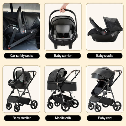 MildlyMama - 3 - in - 1 Luxury Travel Stroller with Adjustable Canopy, Lightweight Aluminum Frame and Large Storage Basket Strollers & Accessories