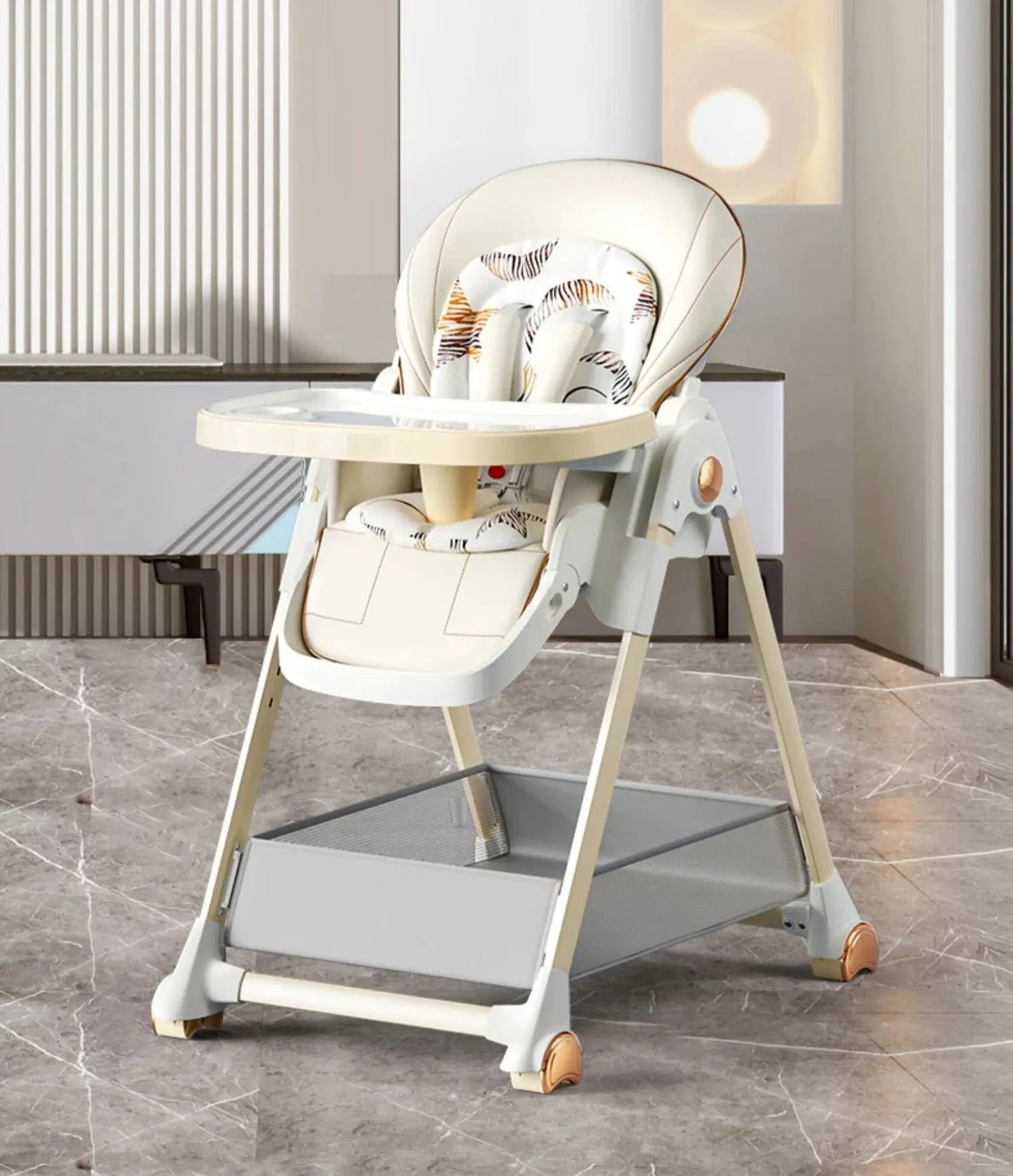 MildlyMama - 6 - in - 1 Convertible Baby Highchair with Adjustable Height, Removable Tray, and Space - Saving Design - Perfect for Infants to Toddlers High Chairs
