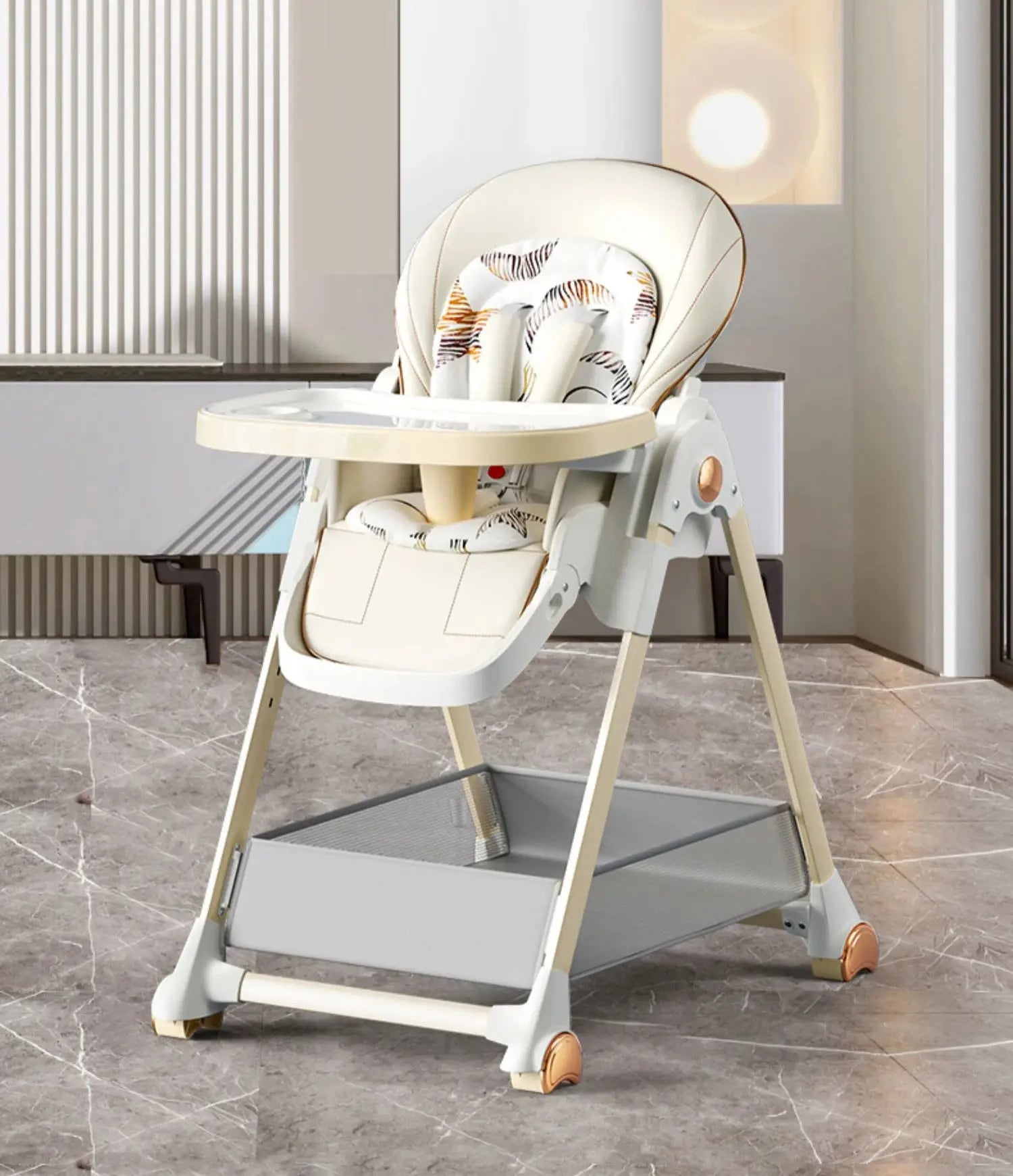 MildlyMama - 6 - in - 1 Convertible Baby Highchair with Adjustable Height, Removable Tray, and Space - Saving Design - Perfect for Infants to Toddlers High Chairs