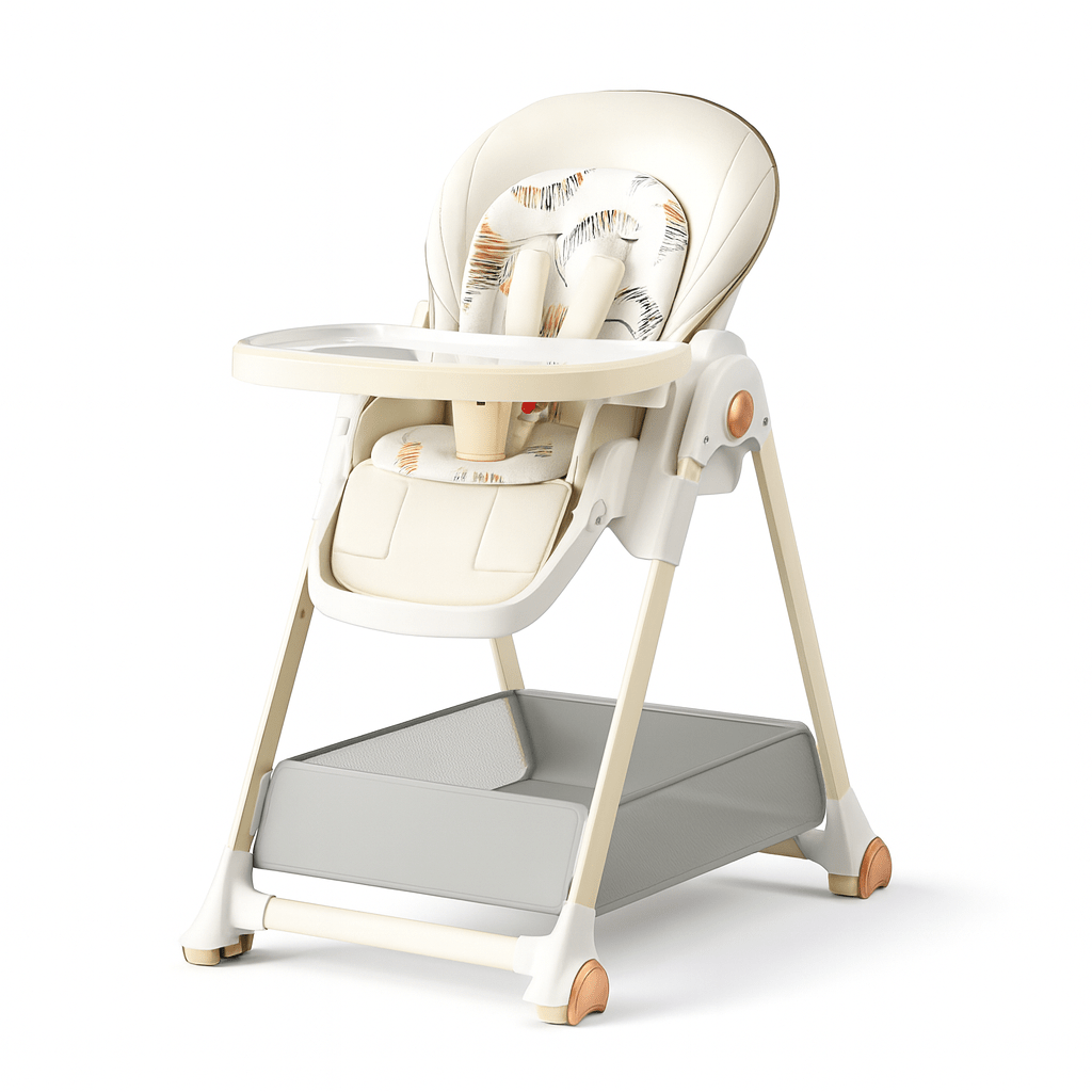 MildlyMama - 6 - in - 1 Convertible Baby Highchair with Adjustable Height, Removable Tray, and Space - Saving Design - Perfect for Infants to Toddlers High Chairs