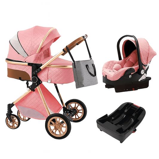 MildlyMama - Baby Stroller 3 - in - 1 with Car Seat, Lightweight & Easy - Fold Design, Durable Aluminum Frame - Premium Brand Baby Strollers
