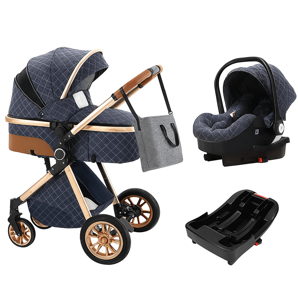 MildlyMama - Baby Stroller 3 - in - 1 with Car Seat, Lightweight & Easy - Fold Design, Durable Aluminum Frame - Premium Brand Baby Strollers