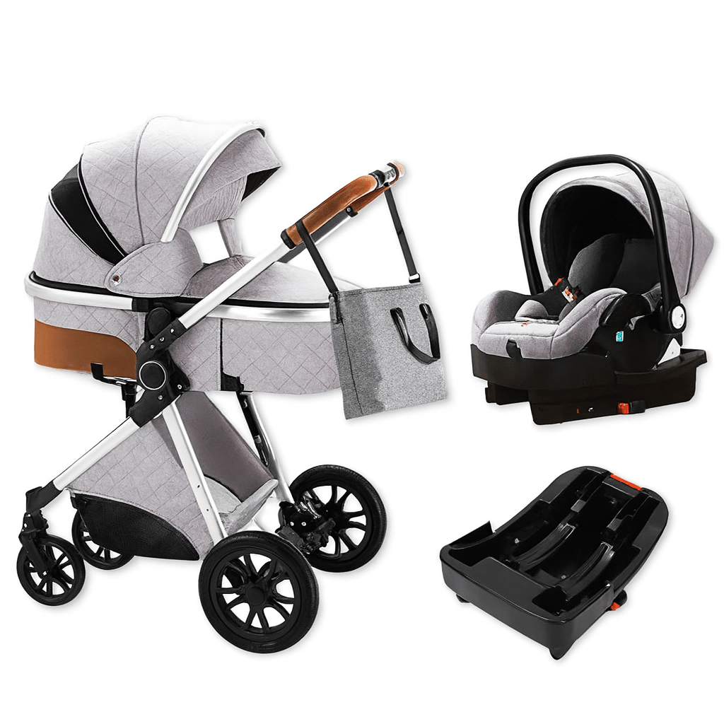 MildlyMama - Baby Stroller 3 - in - 1 with Car Seat, Lightweight & Easy - Fold Design, Durable Aluminum Frame - Premium Brand Baby Strollers