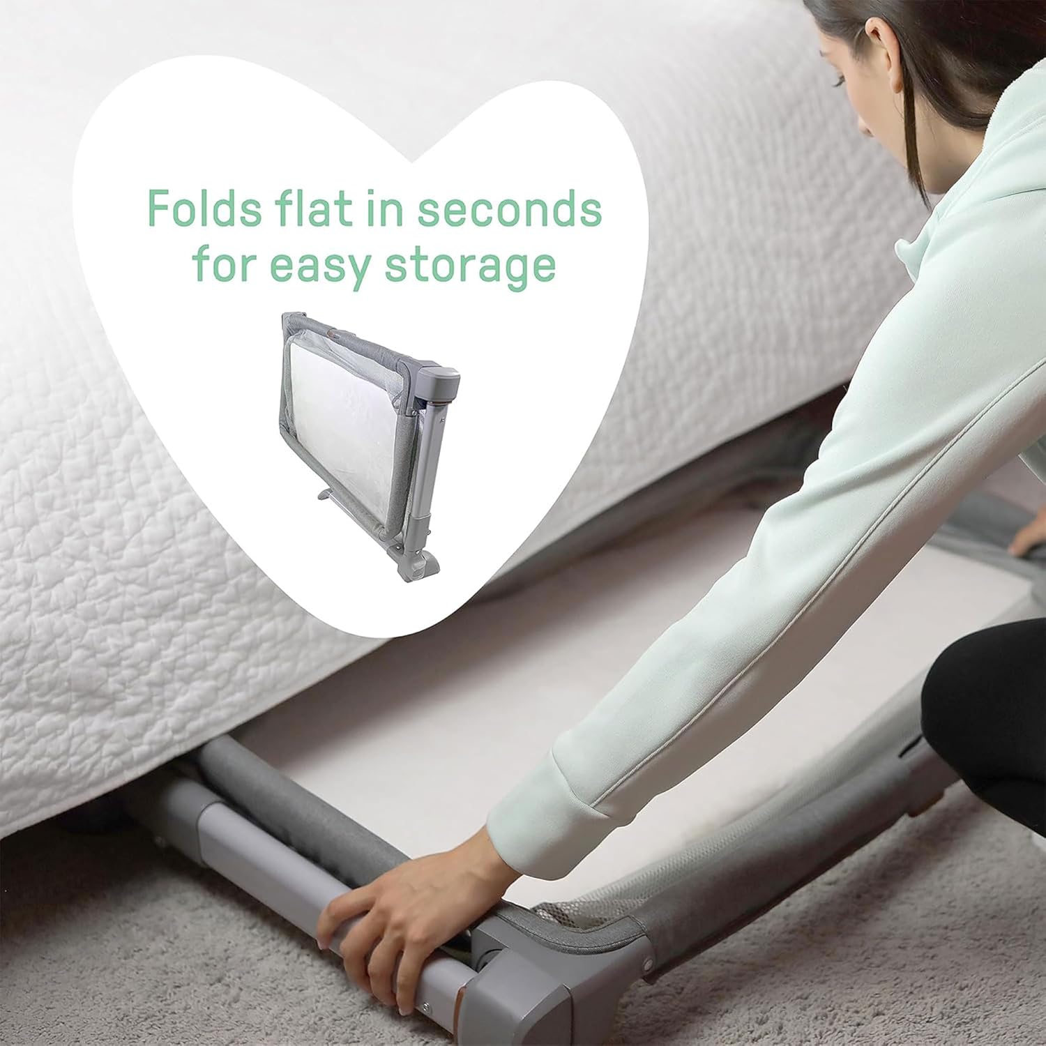 MildlyMama - Compact Baby Bassinet with Airflow Mattress – 7 Adjustable Heights for Home and Travel, Folds for Easy Storage Baby Bassinets