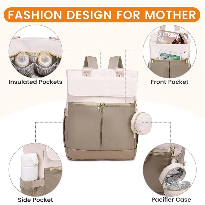 MildlyMama - Diaper Bag Backpack - Waterproof, Large Capacity, 6 - in - 1 Design for Parents - Mummy Bag Diaper Bags