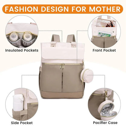 MildlyMama - Diaper Bag Backpack - Waterproof, Large Capacity, 6 - in - 1 Design for Parents - Mummy Bag Diaper Bags