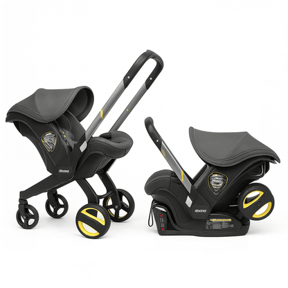 MildlyMama - Doona Nitro Black Car Seat & Stroller – All - in - One Infant Travel System, Converts from Car Seat to Stroller in Seconds Baby Strollers
