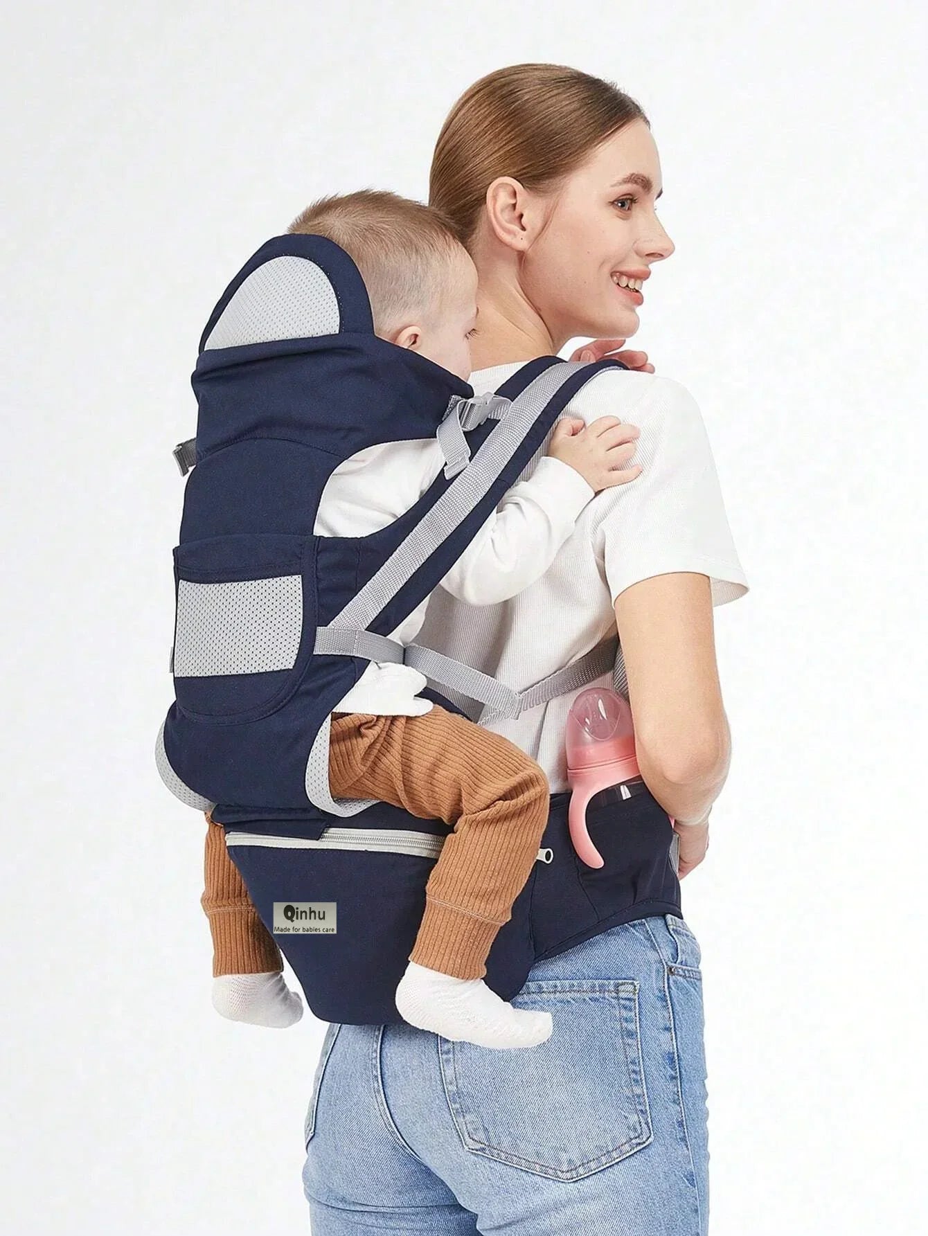MildlyMama - Ergonomic Baby Carrier with Hip Seat for Newborns and Toddlers – Soft, Breathable Fabric, Adjustable for All - Day Comfort Baby Carriers