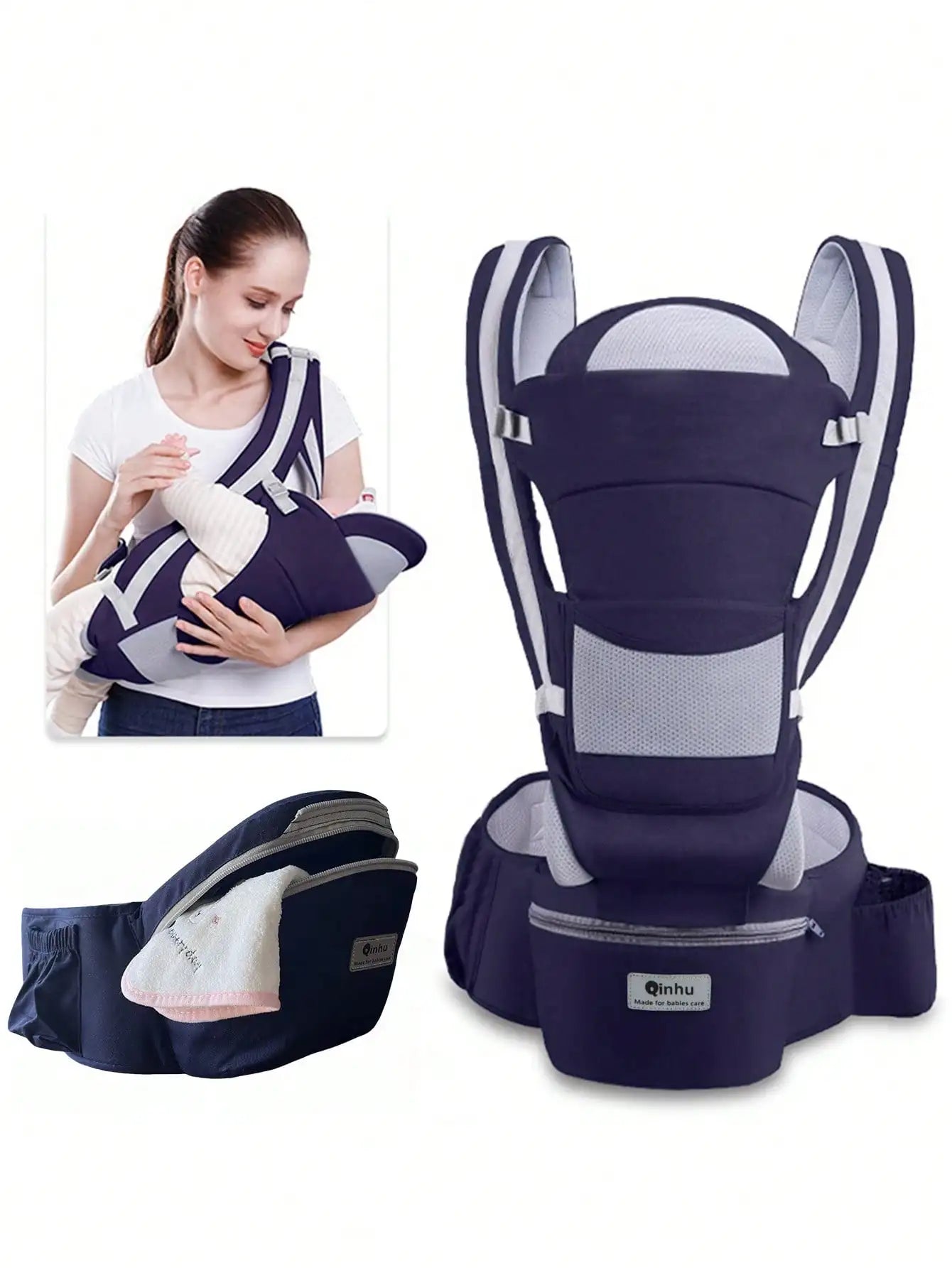 MildlyMama - Ergonomic Baby Carrier with Hip Seat for Newborns and Toddlers – Soft, Breathable Fabric, Adjustable for All - Day Comfort Baby Carriers