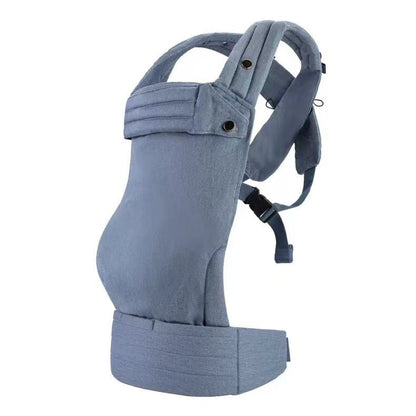 MildlyMama - Ergonomic Summer Baby Carrier – Breathable Wrap for Newborns and Toddlers with Adjustable Straps and Hands - Free Design Baby Carriers - Denim Blue