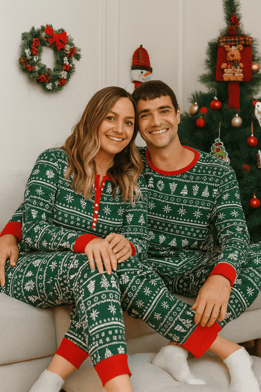 MildlyMama - EverGreen Glow Family Matching Christmas Pajama Set – Festive Tree Print Holiday Sleepwear for Kids, Couples & Adults pajamas
