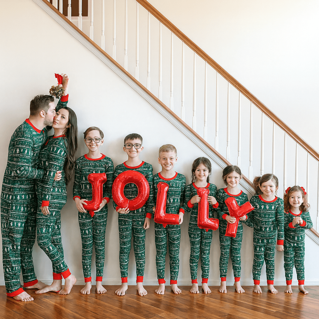 MildlyMama - EverGreen Glow Family Matching Christmas Pajama Set – Festive Tree Print Holiday Sleepwear for Kids, Couples & Adults pajamas