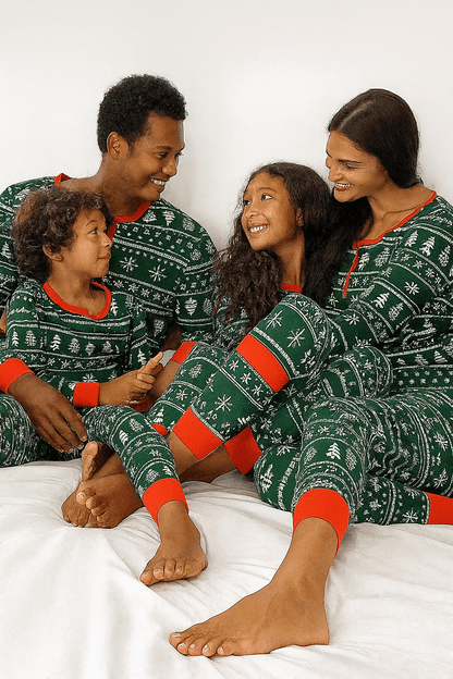 MildlyMama - EverGreen Glow Family Matching Christmas Pajama Set – Festive Tree Print Holiday Sleepwear for Kids, Couples & Adults pajamas