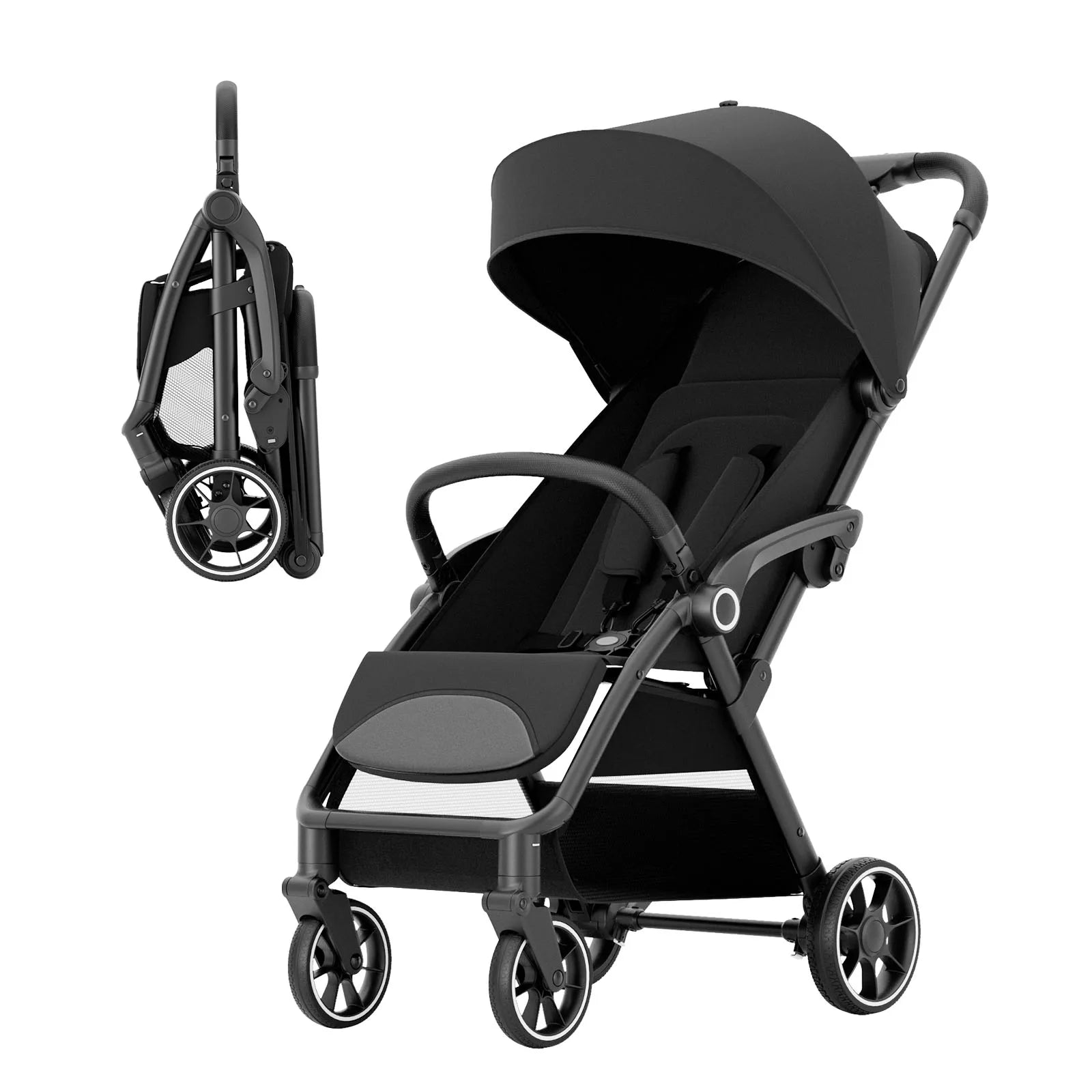 MildlyMama - Foldable Portable Baby Stroller with 360° Swivel Seat – Luxury Carriage for Infants and Toddlers Baby Strollers